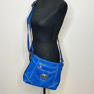 B.O.C. Pebbled Vegan Leather Blue Crossbody Bag